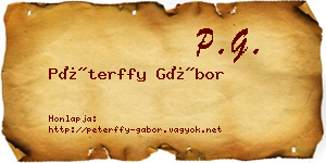Péterffy Gábor névjegykártya